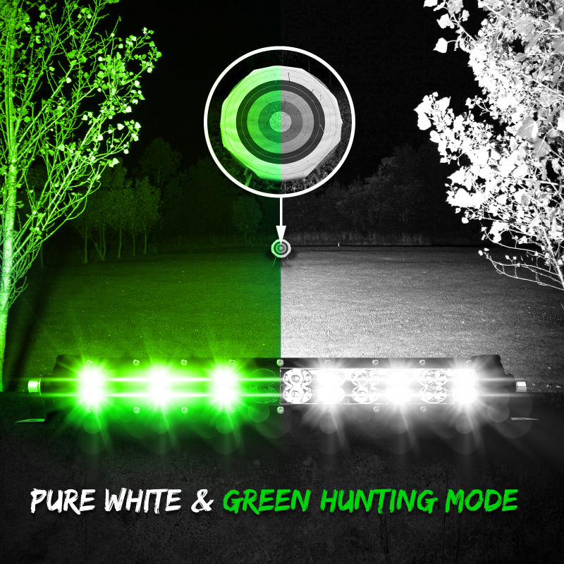 XKGLOW XK-BAR-14 RGBW LED Light Bar – 14-inch High Power Offroad, Work, and Hunting Light with Bluetooth Control