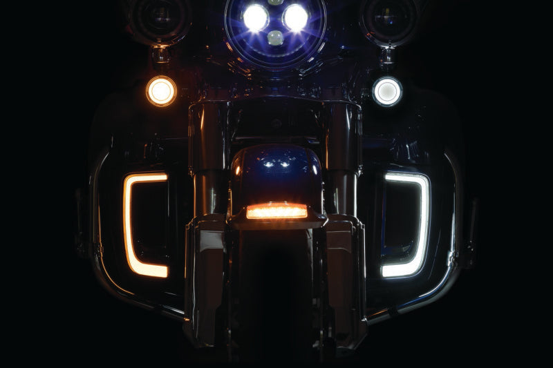 Kuryakyn Tracer L.E.D. Front Turn Signal Insert – White/Amber Light with Smoke Lens, Part 2902