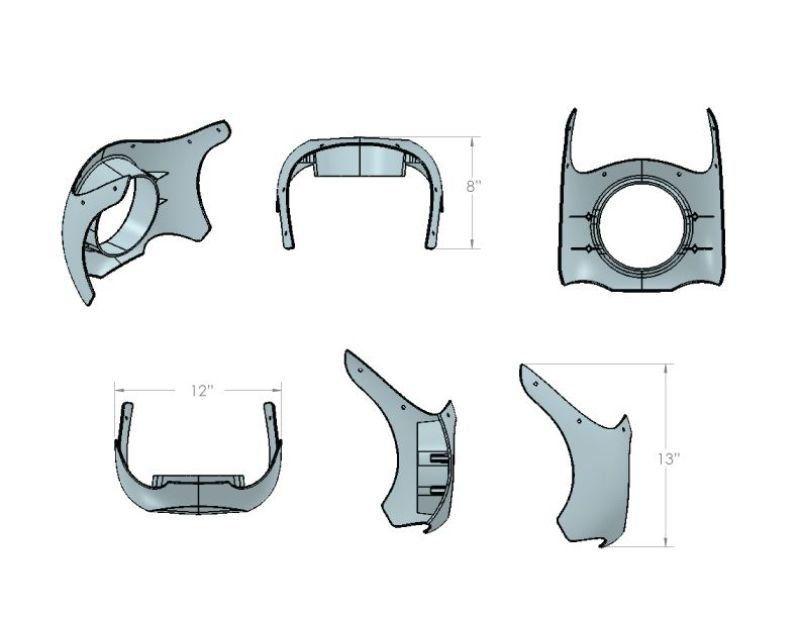 Burly Brand Outlaw Fairing for Harley-Davidson and Honda Rebel Models - Part B10-0001