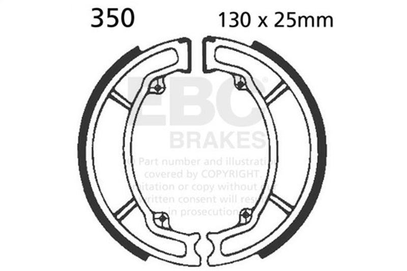 EBC Powersports Part 350 Rear Brake Shoe for Honda CN250 Helix (1986-1999)