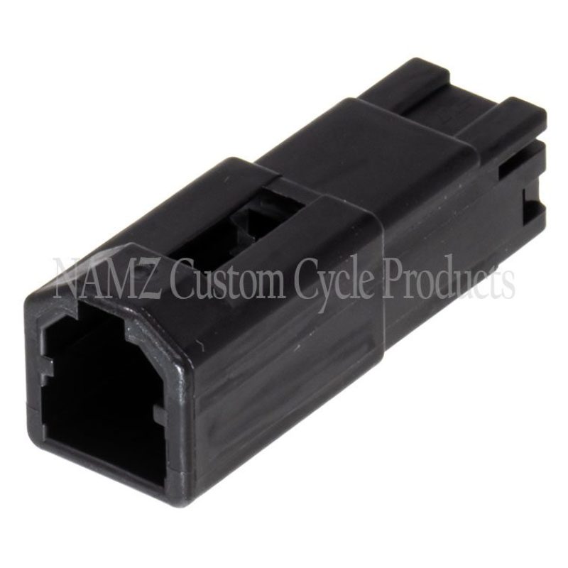 NAMZ AMP 040 Series 2-Position Male Wire Cap Housing Connector for Harley-Davidson Touring Models (Part #HD 72902-01BK)