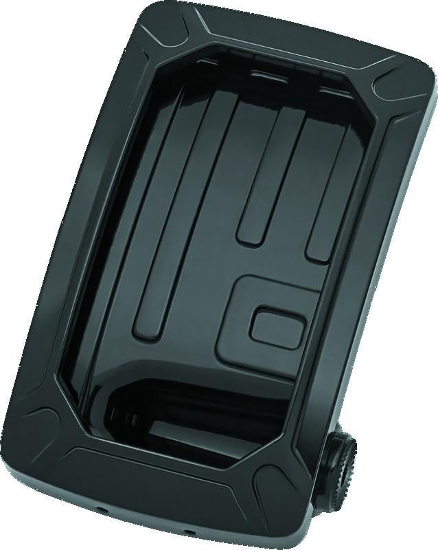 Kuryakyn Nova Curved Vertical Mount Side License Plate Holder Gloss Black – No Visible Fasteners with Wraparound LED Lighting