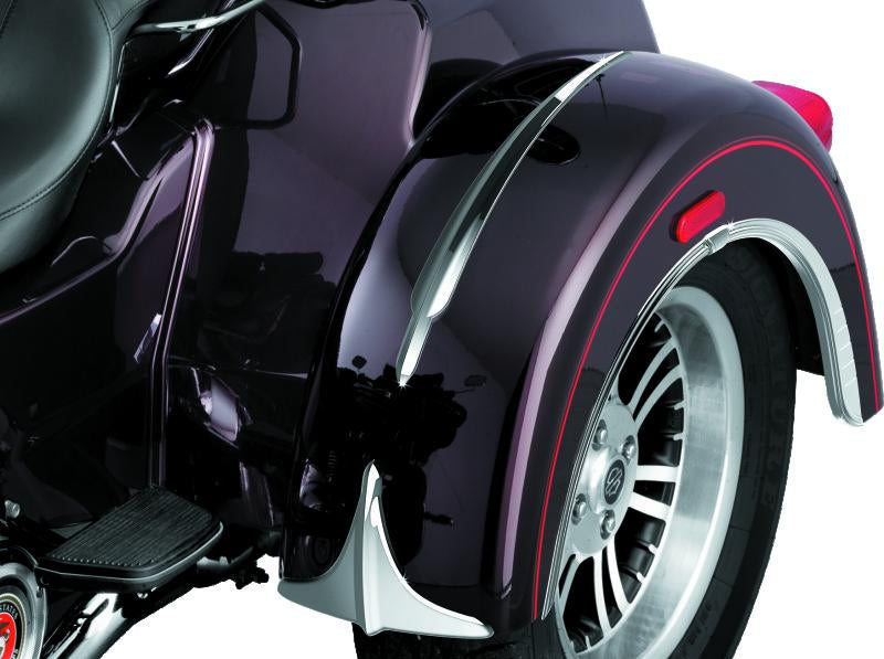 Kuryakyn Rear Fender Accents Leading Edge Chrome for Harley Davidson Trikes - Part 7217