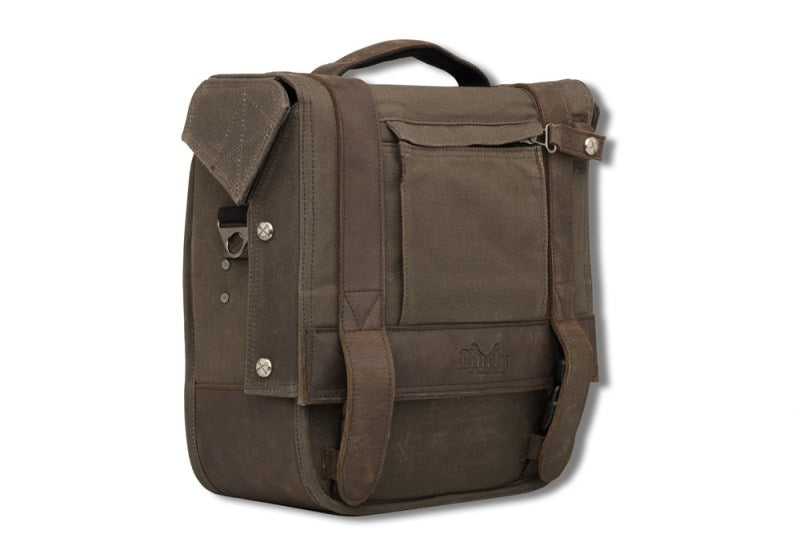 Burly Brand Voyager Saddlebag for Harley-Davidson and Triumph Motorcycles - Dark Oak
