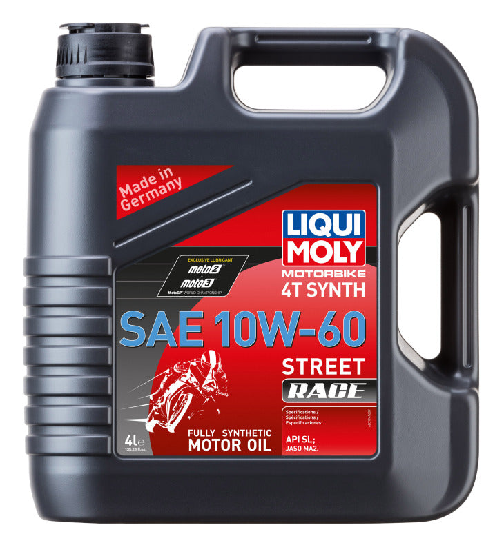LIQUI MOLY 4L Motorbike 4T Synthetic SAE 10W60 Street Race for High-Performance Engines