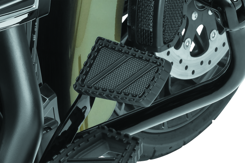 Kuryakyn Riot Brake Pedal Pad for FL Models - Durable Aluminum Construction with Rugged Traction Surface