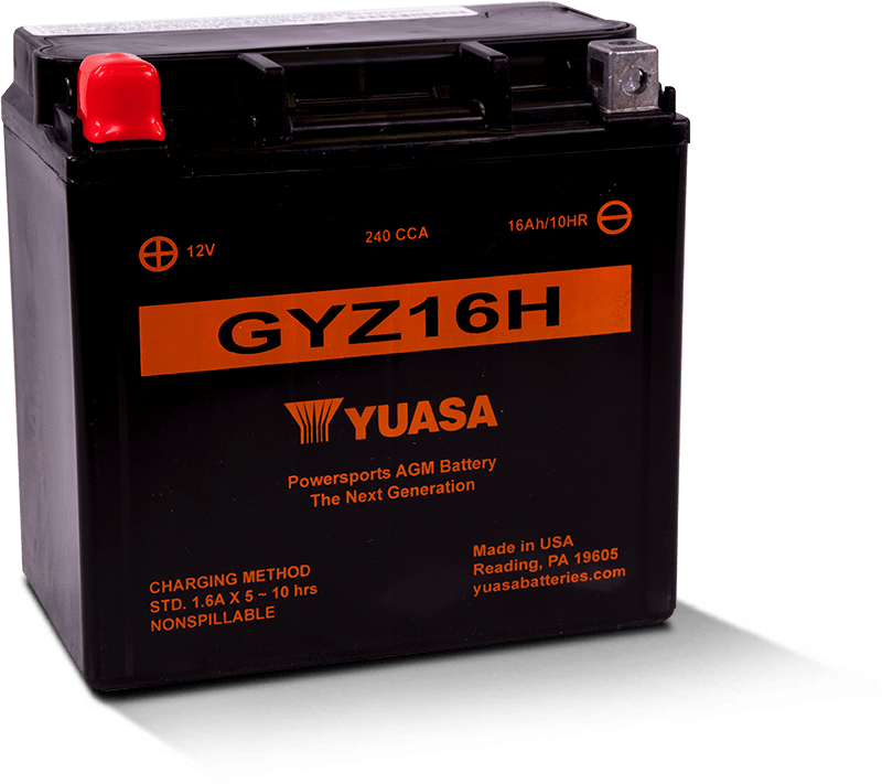 Yuasa GYZ16H High Performance Maintenance Free AGM 12-Volt Battery for Powersports