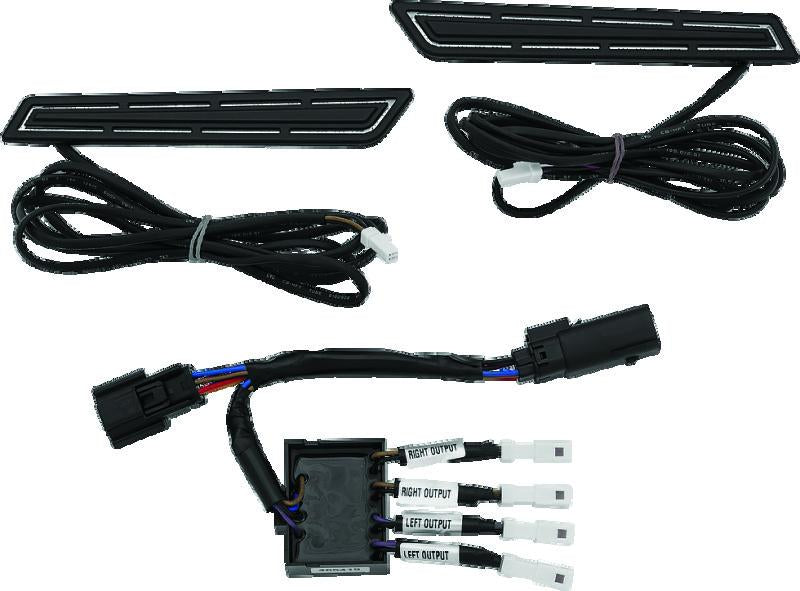 Kuryakyn LED Saddlebag Hinge Accents for Harley Davidson – Black, Part #5477