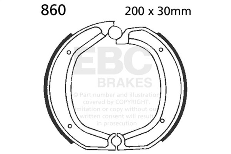 EBC Powersports 860 Rear Brake Shoe for BMW R Series - Reliable Replacement for R50/5, R75/5, R60/5 (1969-1972)