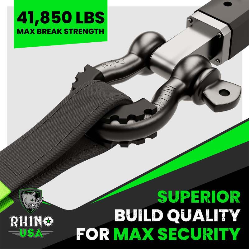 Rhino USA 3/4 inch D-Ring Shackle Set (2-Pack) in Red – Heavy-Duty Recovery Shackles with 41,850 lbs Break Strength
