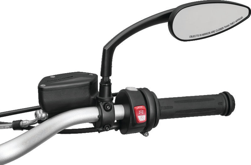 Kuryakyn Teardrop Mirrors Satin Black - Compact Custom Motorcycle Mirrors with Convex Glass