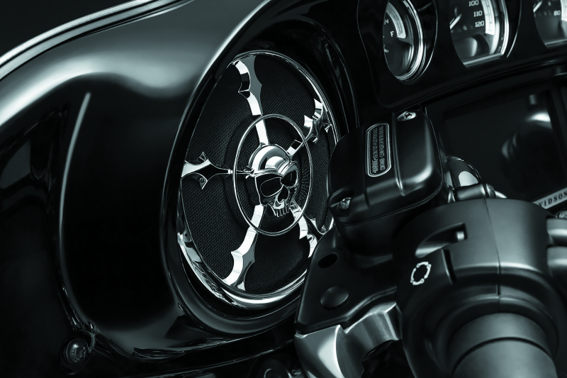 Kuryakyn Zombie Speaker Grill 14-Up Touring Chrome for Harley-Davidson