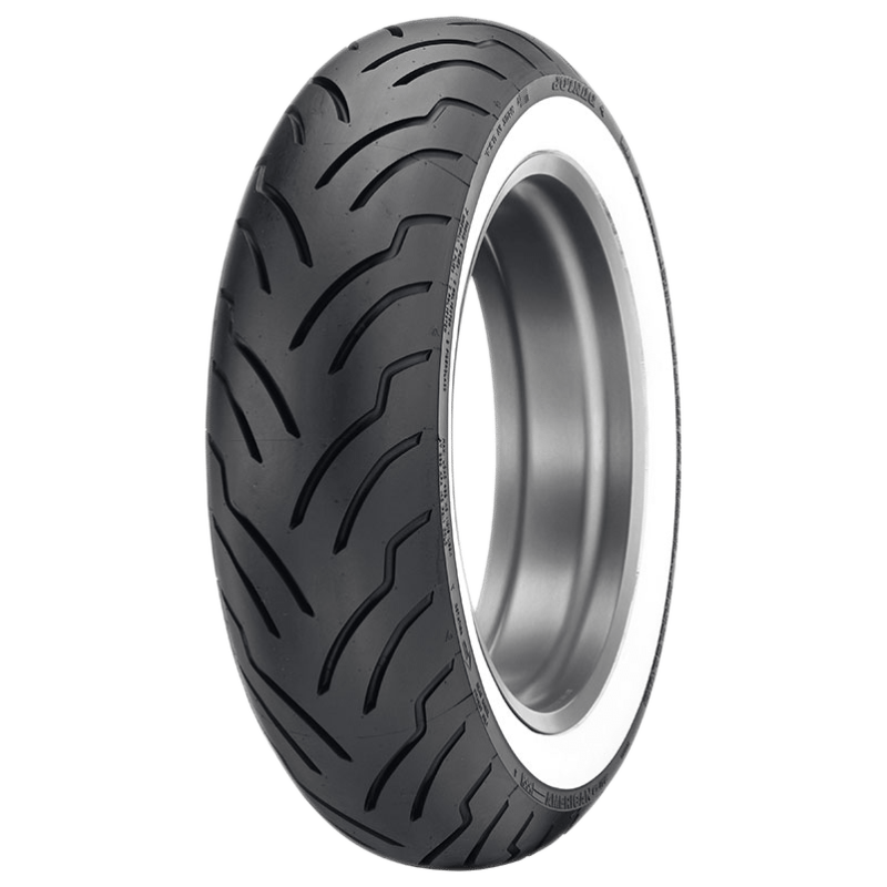 Dunlop American Elite Bias Rear Tire - 180/65B16 M/C 81H TL with Wide Whitewall for Harley-Davidson