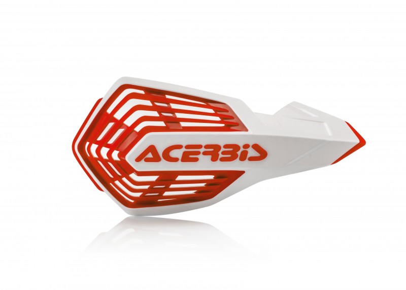 Acerbis X-Force Handguard - White/Red for Powersports Protection