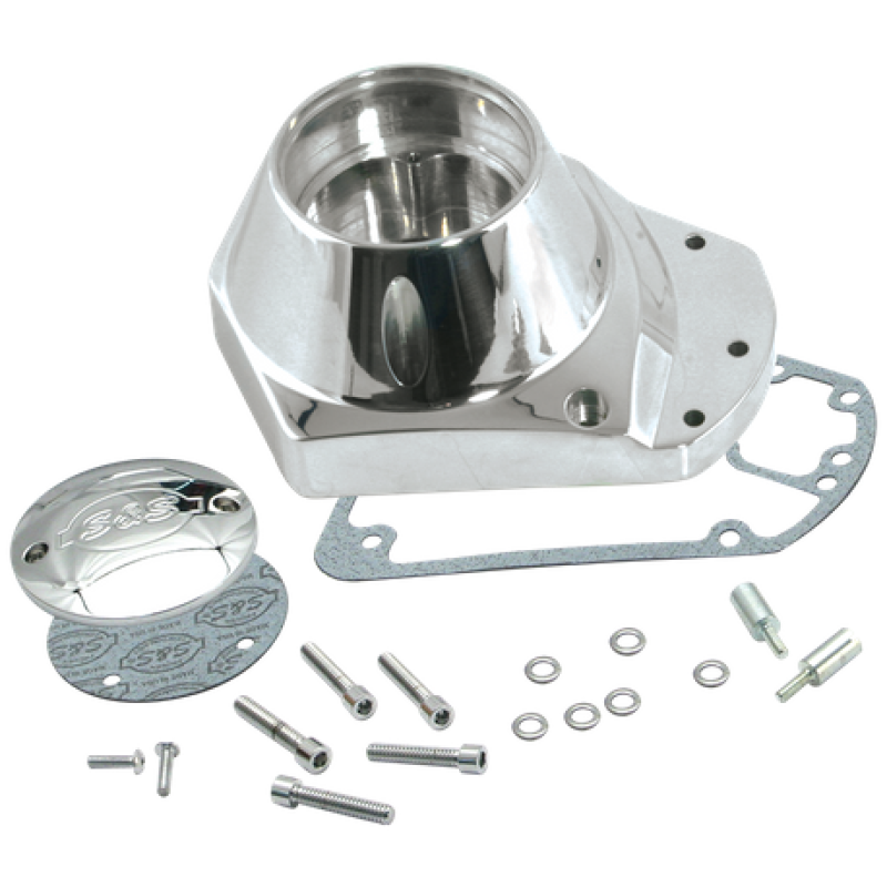S&S Cycle 73-92 BT Billet Ignition Cover Gearcover - Chrome for Harley Davidson
