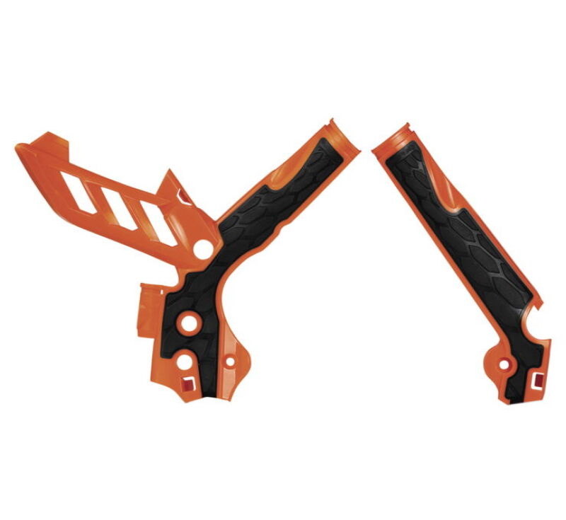 Acerbis X-Grip Frame Guards for KTM 105-450 SX/XC Models (2011-2012) - Durable Polycarbonate and Pliable Inner Plastic for Enhanced Protection and Grip