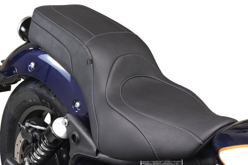 Mustang Motorcycle Squareback Black Seat for Royal Enfield Super Meteor 650 (Part #88600ST)