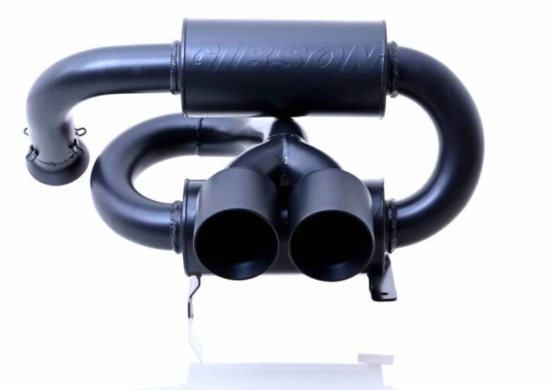 Gibson 2024 Can-Am Maverick R 4-Inch Stainless Dual Wall Slash-Cut Exhaust with Black Ceramic Tips