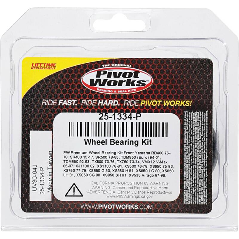 Pivot Works Premium Wheel Bearing Kit for Yamaha Powersports Vehicles – Part Number 25-1334-P