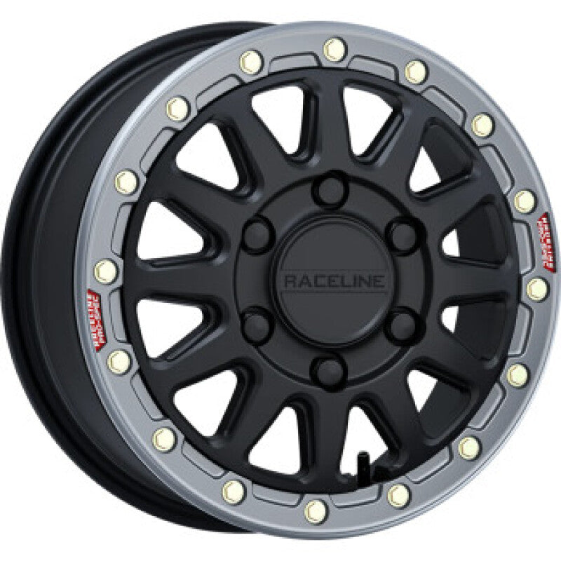 Raceline A14BG Alpha 15x6.5-Inch Beadlock Wheel with Black Finish and Gunmetal Ring, 6x139.7 Bolt Pattern