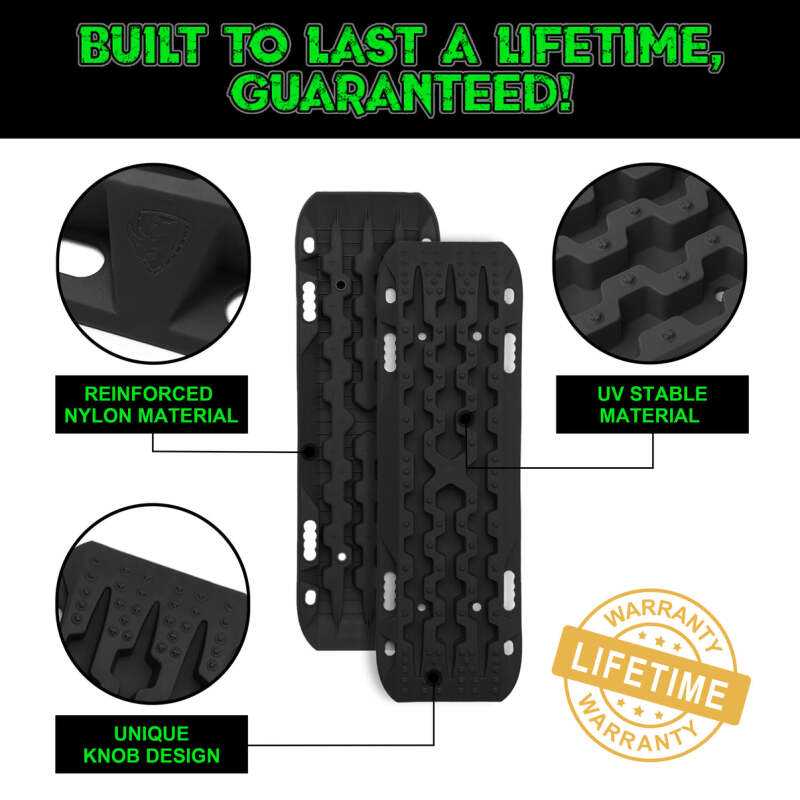 Rhino USA Recovery Traction Boards - Black (Pair) | Heavy-Duty Off-Road Tire Traction Solutions