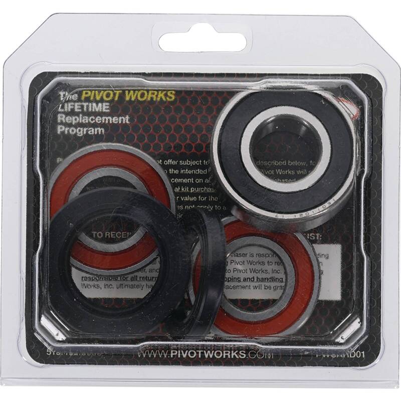 Pivot Works Premium Wheel Bearing Kit for Kawasaki KLX400R and KLX400SR – Part Number 25-1117-P