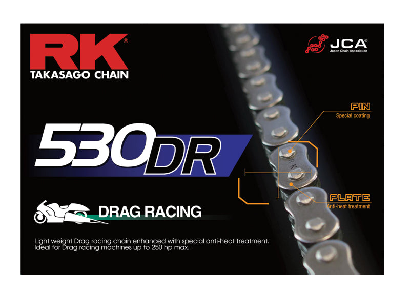 RK Chain 530DR-150 Lightweight 530 Drag Racing Chain for Powersports