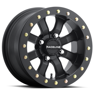 Raceline A71B Mamba 15x7 Inch Satin Black Beadlock Wheel with 4x156 Bolt Pattern and Zero Offset
