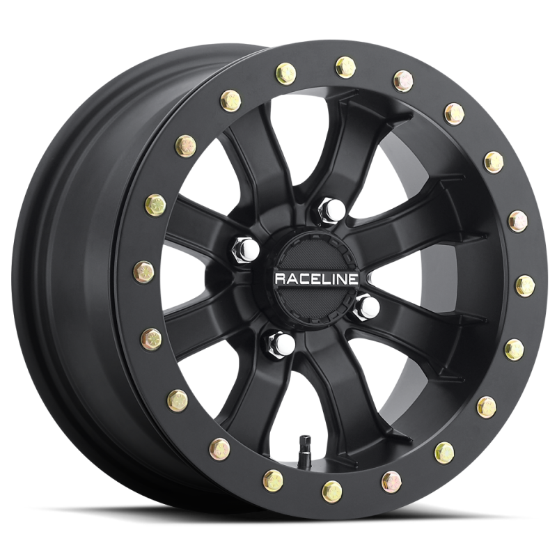 Raceline A71B Mamba 15x7 Inch Satin Black Beadlock Wheel with 4x156 Bolt Pattern and Zero Offset