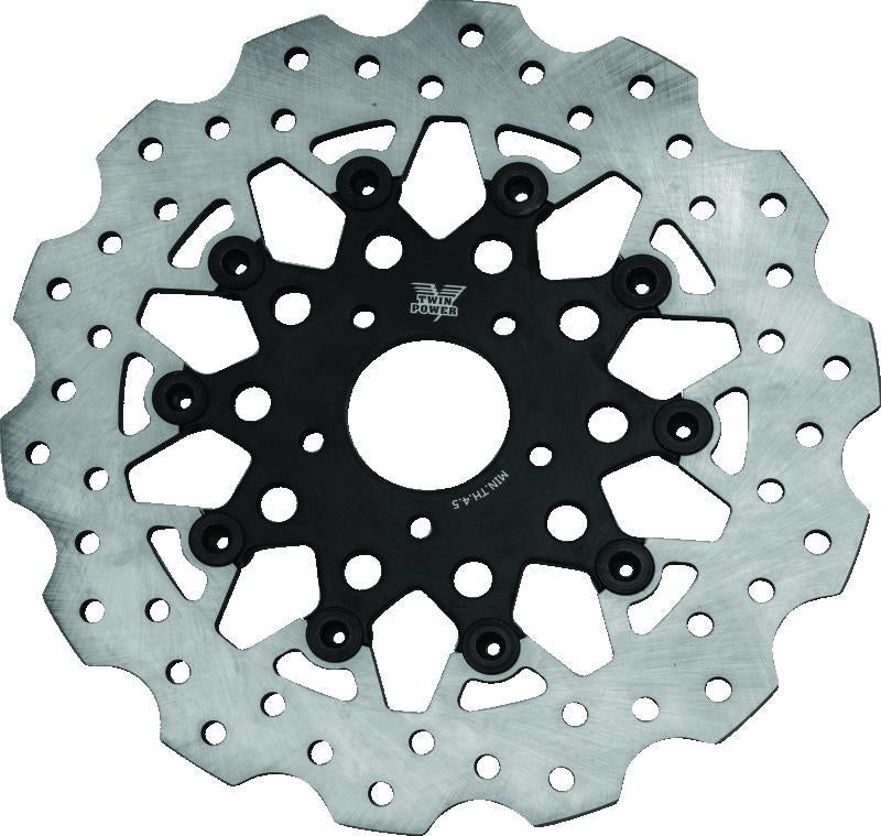 Twin Power 11.8-inch Scalloped Floating Front Rotor for Harley Davidson FLHR, FLHRC, FLHX and Dyna Models