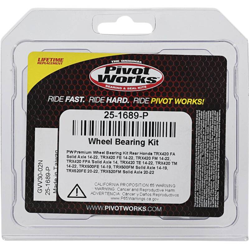 Pivot Works Premium Wheel Bearing Kit Part #25-1689-P for Powersports Vehicles
