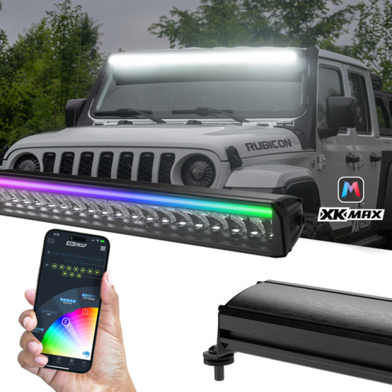 XKGLOW XKmax 10-inch Offroad LED Light Bar with RGBW Chasing DRL and App Control