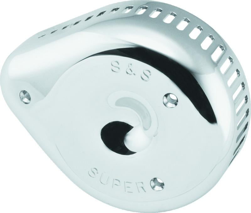 S&S Cycle Slasher Slotted Air Cleaner Cover for Super E & G Carbs - Chrome (Part #17-0004)