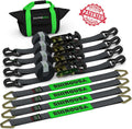 Rhino USA Heavy Duty Vehicle Tie Down Kit - Black, 2-Inch