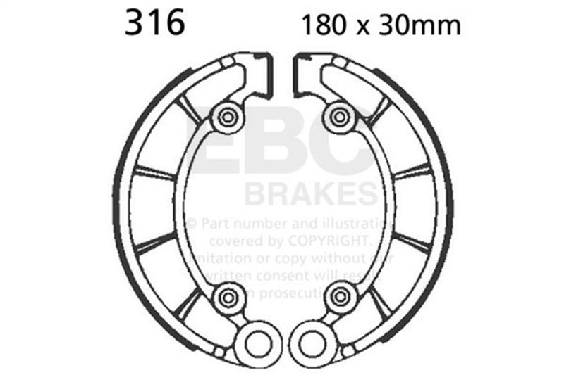 EBC Powersports Brake Shoes for Honda CB 450 K3-K7 Rear | Part #316