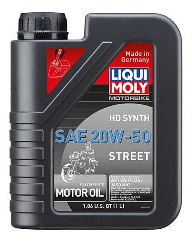 LIQUI MOLY 1L Motorbike HD Synthetic SAE 20W-50 Oil for Harley Davidson and 4-Stroke Engines