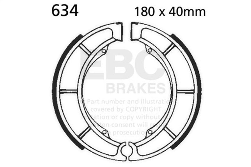 EBC Powersports Part 634G - Grooved Replacement Brake Shoes for Suzuki ATV and Motorcycle Models