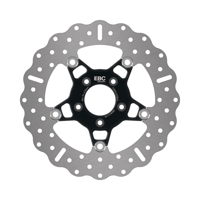 EBC Powersports Contour Front Brake Rotor for Harley-Davidson Sportster XLH 883 – Fully Floating, Black Chrome