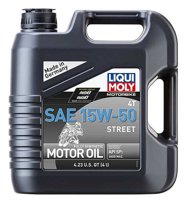 LIQUI MOLY 4L Motorbike 4T SAE 15W50 Street Synthetic Engine Oil for Powersports
