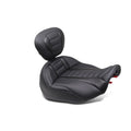 Mustang Motorcycle Touring Deluxe Extended Arm Wrap-Around Backrest for King Tour-Pak® - Black/Gray Stitch (Part #88403GM)