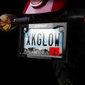 XK Glow Motorcycle License Plate Frame Light with White LED - Black (Part Number XK034019-B)