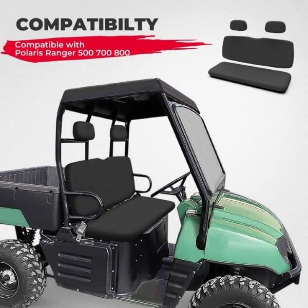 Kemimoto Polaris Ranger 500/ 700/ 800 Bench Seat Covers with Back Seat Cover