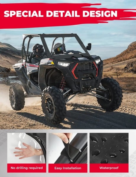 Kemimoto UTV Polaris RZR XP 1000/XP 4 1000 Upgrade Front Soft Clear Windshield