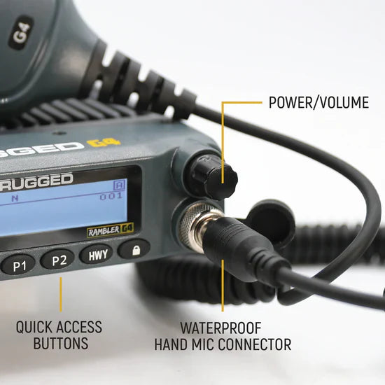 Rugged Radios Radio Kit Lite - Rambler G4 GMRS Band Mobile Radio with Stealth Antenna