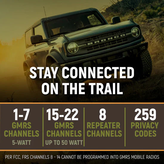 Rugged Radios Radio Kit Lite - Rambler G4 GMRS Band Mobile Radio with Stealth Antenna