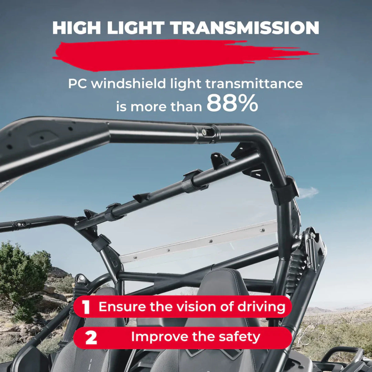 Kemimoto CF Moto ZForce 950 Scratch Resistant Front Full & Rear Windshield