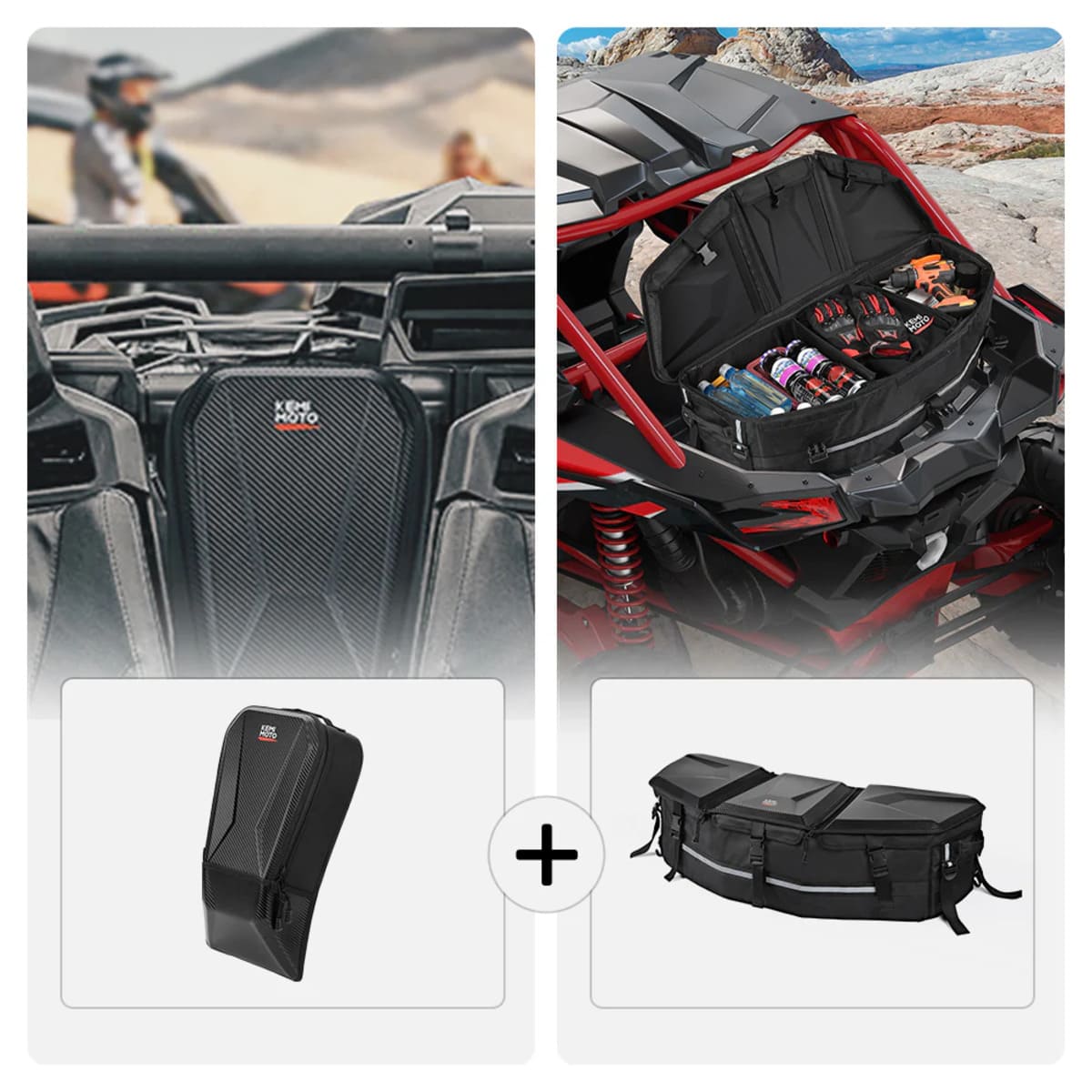 Kemimoto '17-'23 Can-Am Maverick X3 Center & Rear Storage Bag
