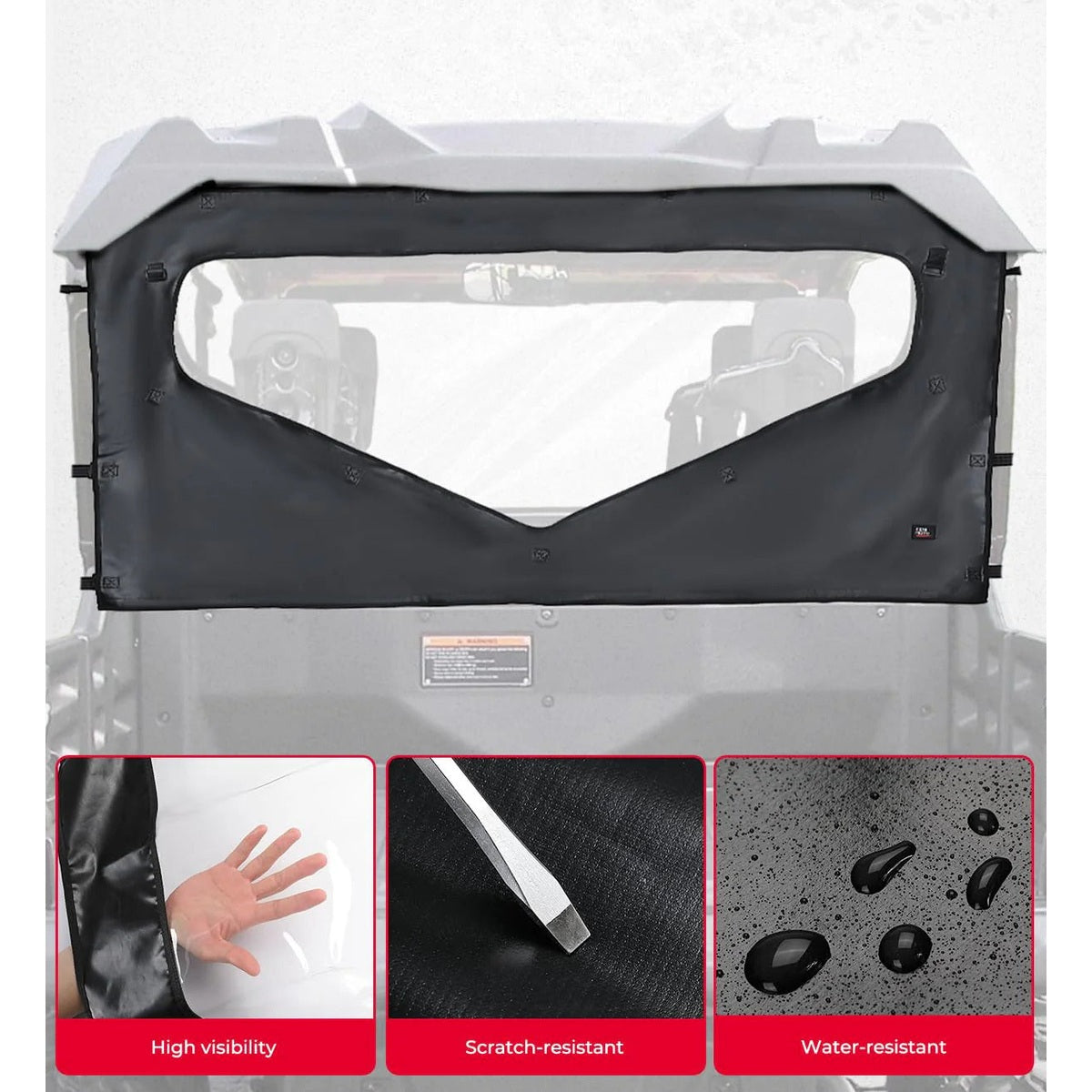 Kemimoto Honda Pioneer 1000-6 UTV Roll Up/ Down Soft Rear Window