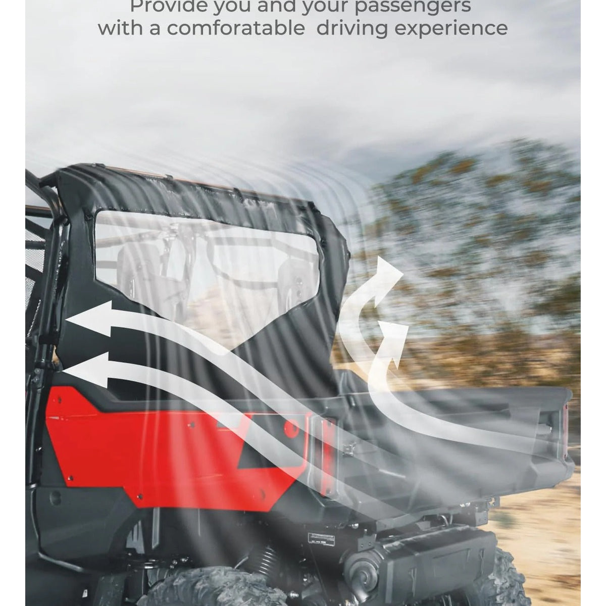 Kemimoto Honda Pioneer 1000-6 UTV Roll Up/ Down Soft Rear Window