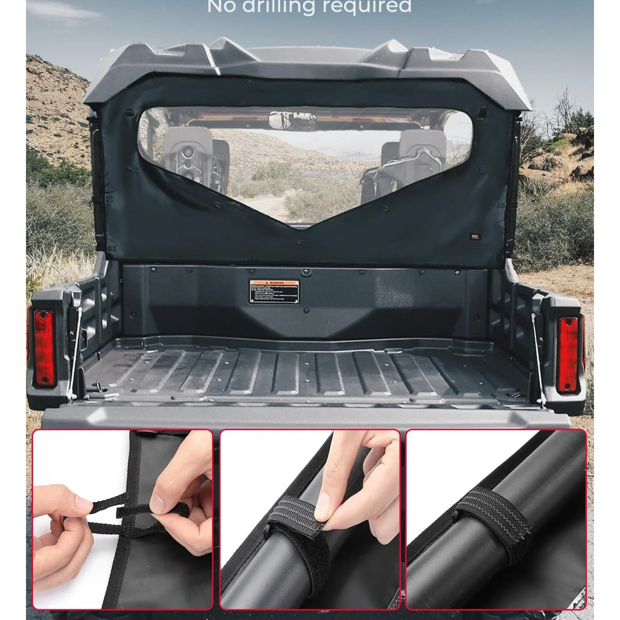 Kemimoto Honda Pioneer 1000-6 UTV Roll Up/ Down Soft Rear Window
